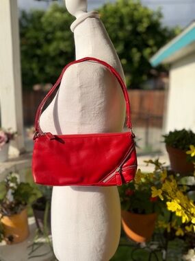 Othr Red Shoulder Bag with Floral Accent